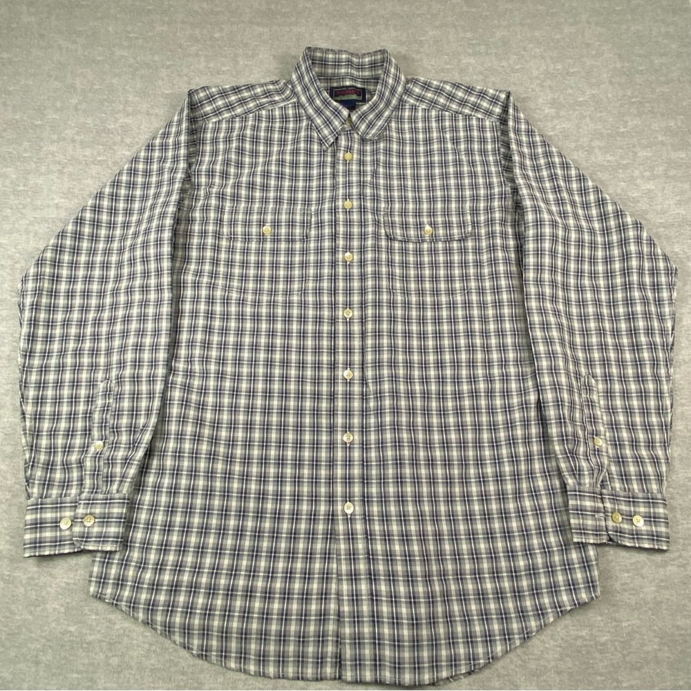Galyans Mens Traditional‎ Plaid Long Sleeve Button Down Shirt Size LT